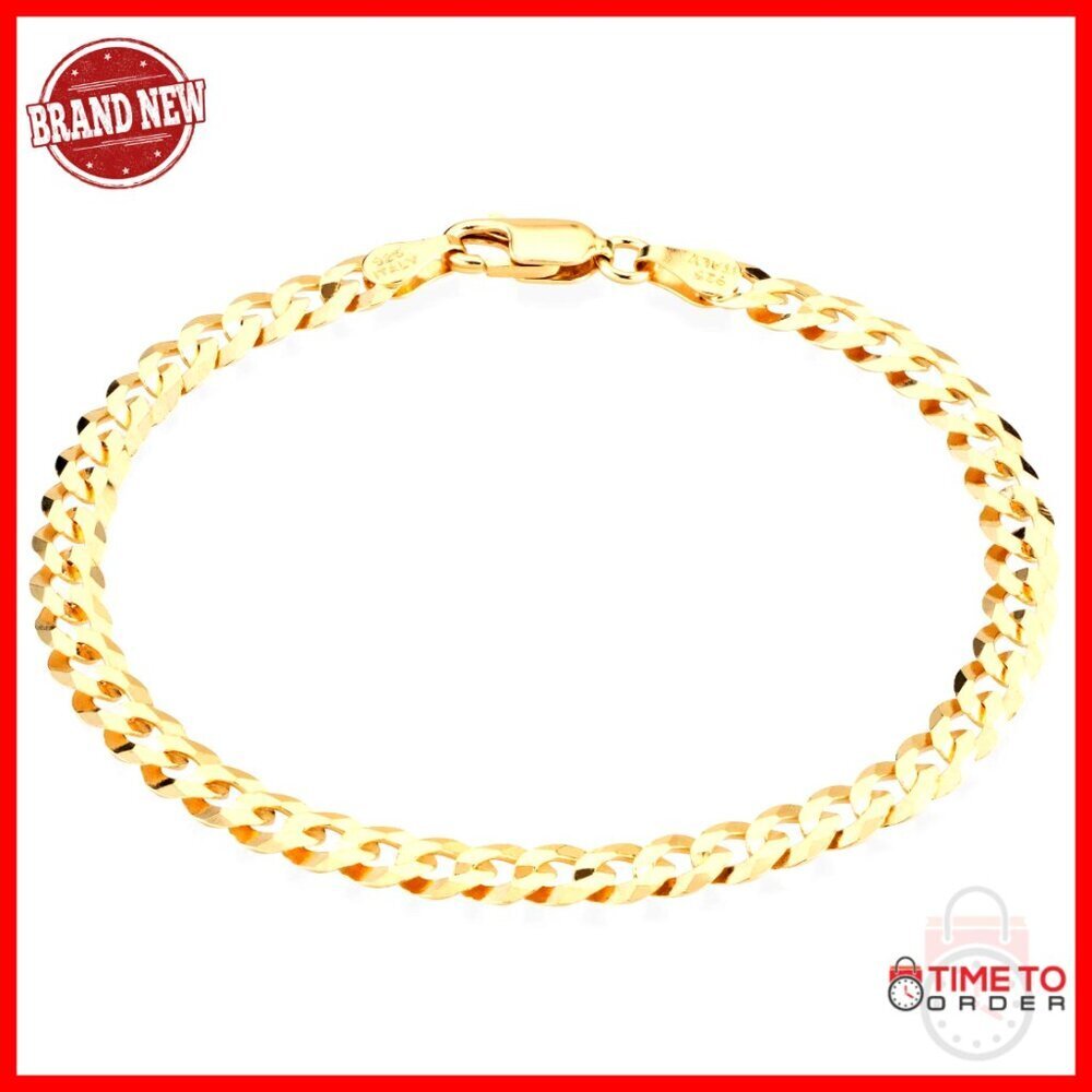 8" 925 Sterling Silver Diamond-Cut Cuban Link Bracelet, Unisex Fine Jewelry